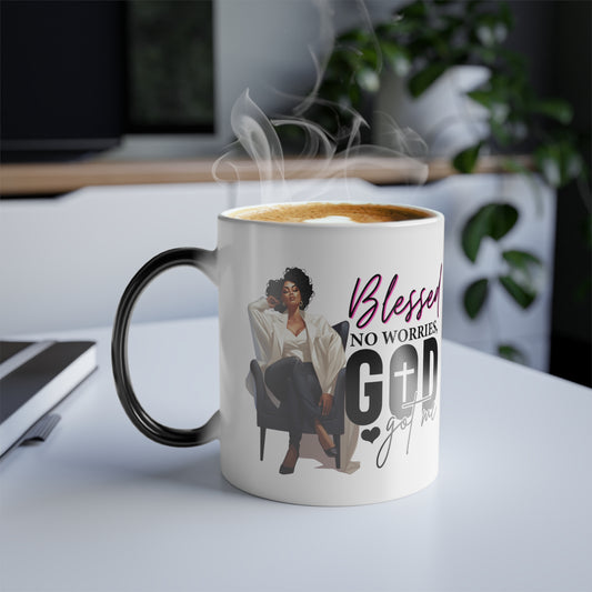 Blessed No Worries Color Morphing Mug, 11oz