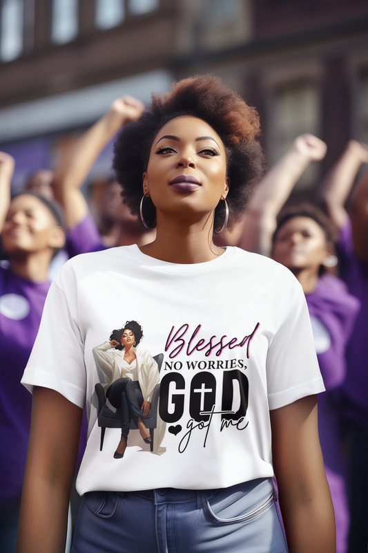 "Blessed" Crewneck T-shirt with Christian Theme